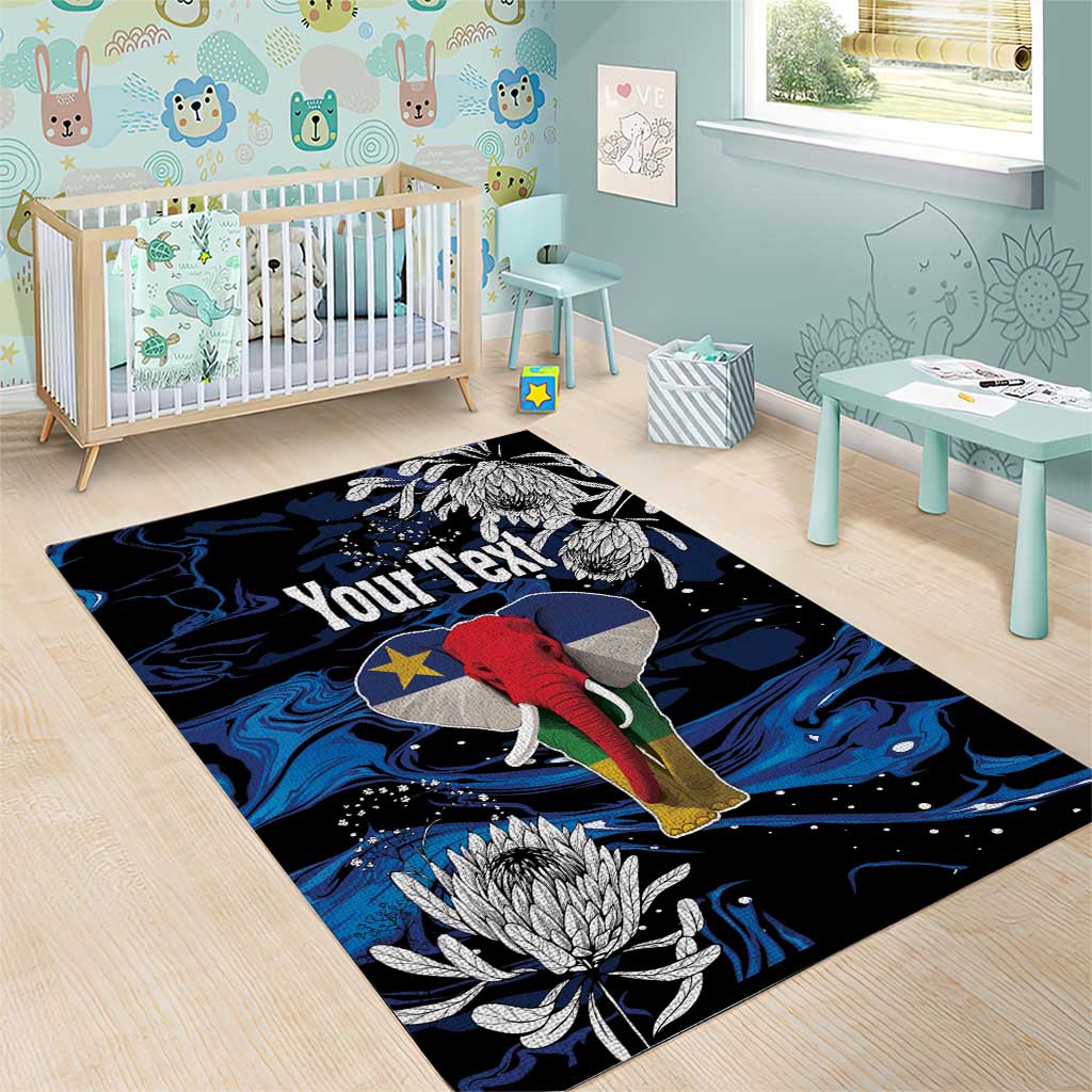 Personalized Central African Republic Elephant Area Rug King Protea - Abstract Style - Wonder Print Shop