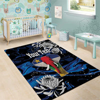 Personalized Central African Republic Elephant Area Rug King Protea - Abstract Style - Wonder Print Shop