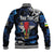 Personalized Central African Republic Elephant Baseball Jacket King Protea - Abstract Style - Wonder Print Shop