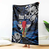 Personalized Central African Republic Elephant Blanket King Protea - Abstract Style