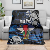 Personalized Central African Republic Elephant Blanket King Protea - Abstract Style