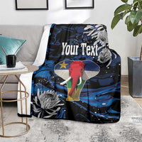 Personalized Central African Republic Elephant Blanket King Protea - Abstract Style