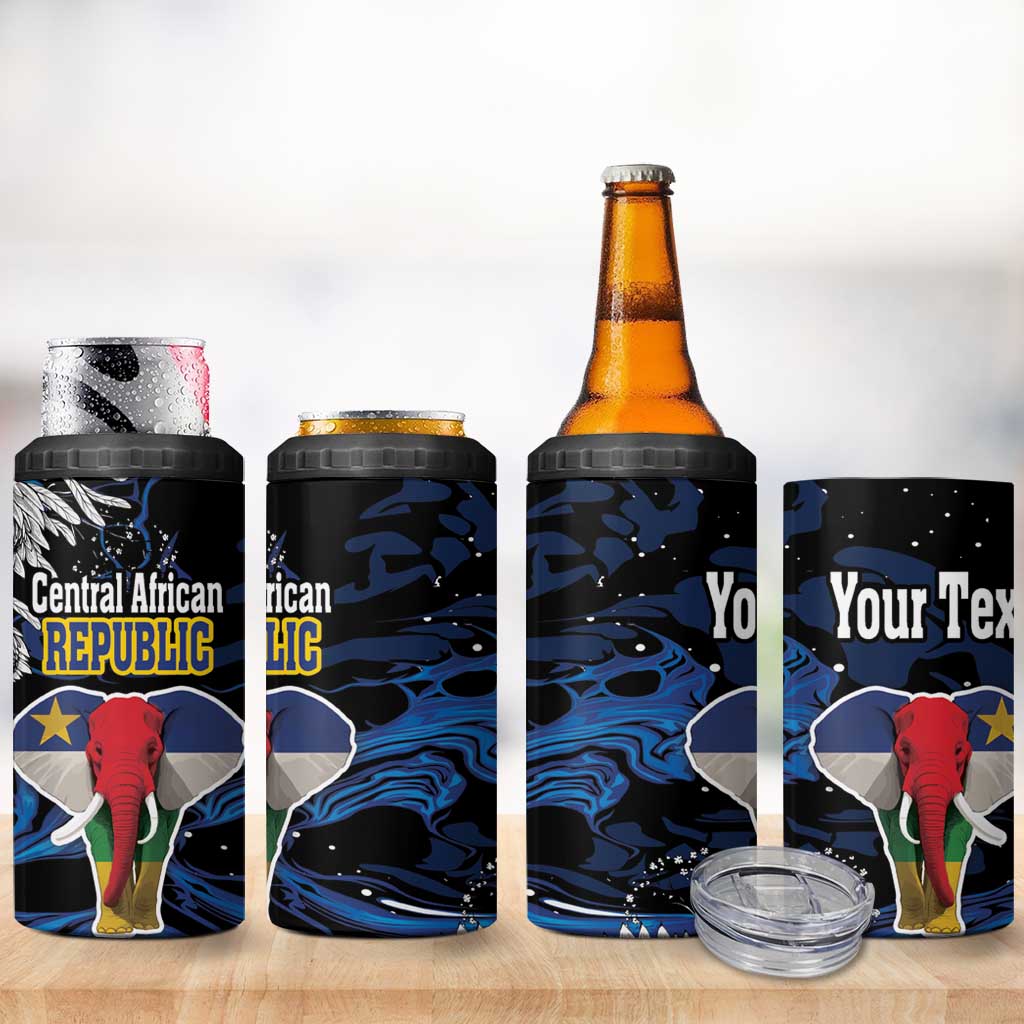 Personalized Central African Republic Elephant 4 in 1 Can Cooler Tumbler King Protea - Abstract Style - Wonder Print Shop