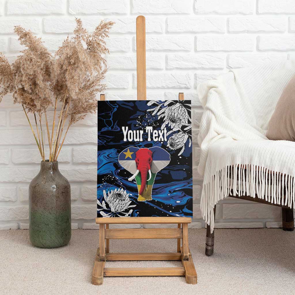 Personalized Central African Republic Elephant Canvas Wall Art King Protea - Abstract Style - Wonder Print Shop
