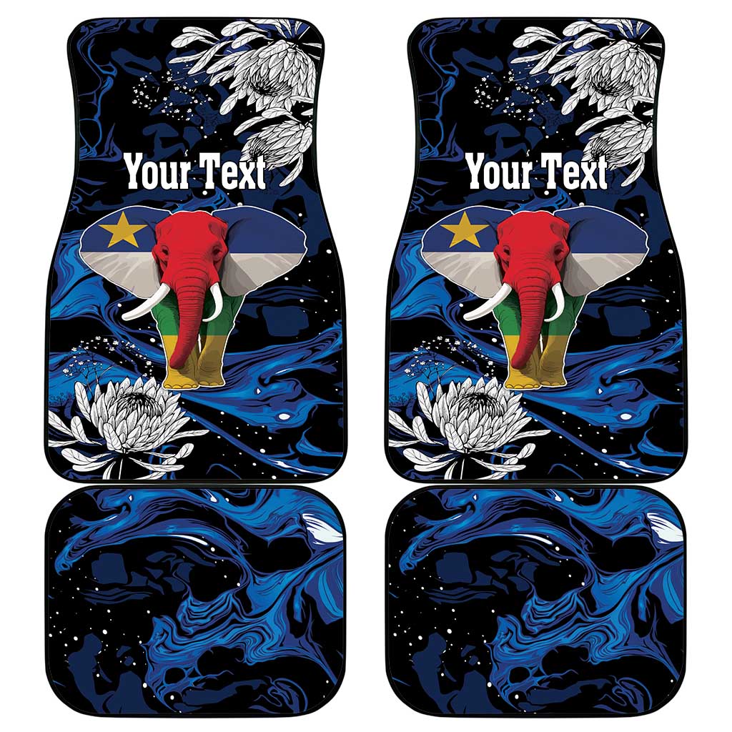 Personalized Central African Republic Elephant Car Mats King Protea - Abstract Style - Wonder Print Shop