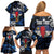 Personalized Central African Republic Elephant Family Matching Off Shoulder Short Dress and Hawaiian Shirt King Protea - Abstract Style - Wonder Print Shop