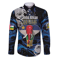 Personalized Central African Republic Elephant Family Matching Off Shoulder Short Dress and Hawaiian Shirt King Protea - Abstract Style - Wonder Print Shop