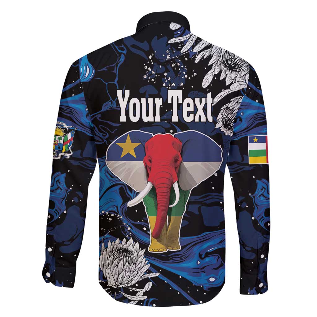 Personalized Central African Republic Elephant Family Matching Off Shoulder Short Dress and Hawaiian Shirt King Protea - Abstract Style - Wonder Print Shop