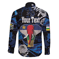 Personalized Central African Republic Elephant Family Matching Off Shoulder Short Dress and Hawaiian Shirt King Protea - Abstract Style - Wonder Print Shop