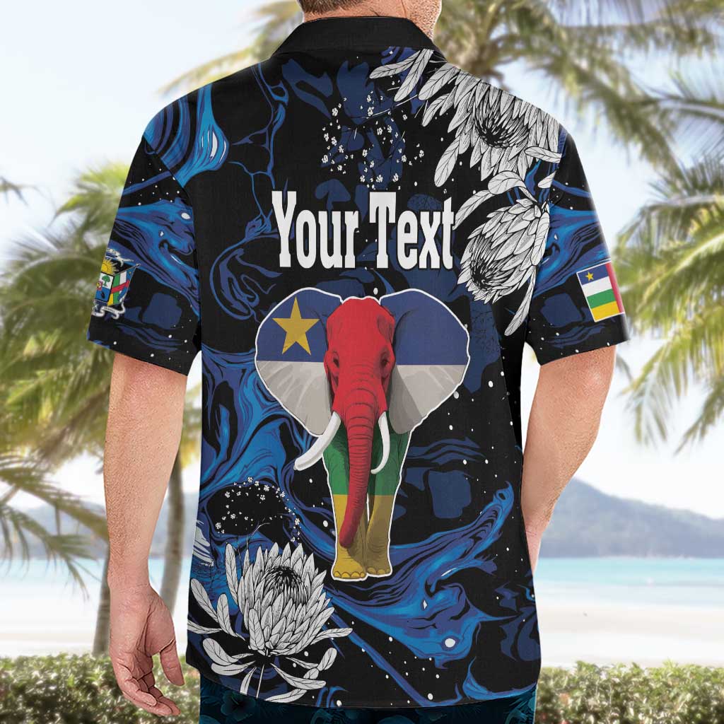 Personalized Central African Republic Elephant Hawaiian Shirt King Protea - Abstract Style - Wonder Print Shop