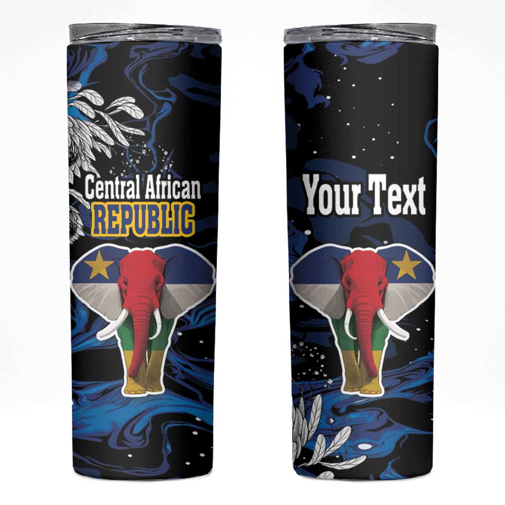 Personalized Central African Republic Elephant Skinny Tumbler King Protea - Abstract Style - Wonder Print Shop