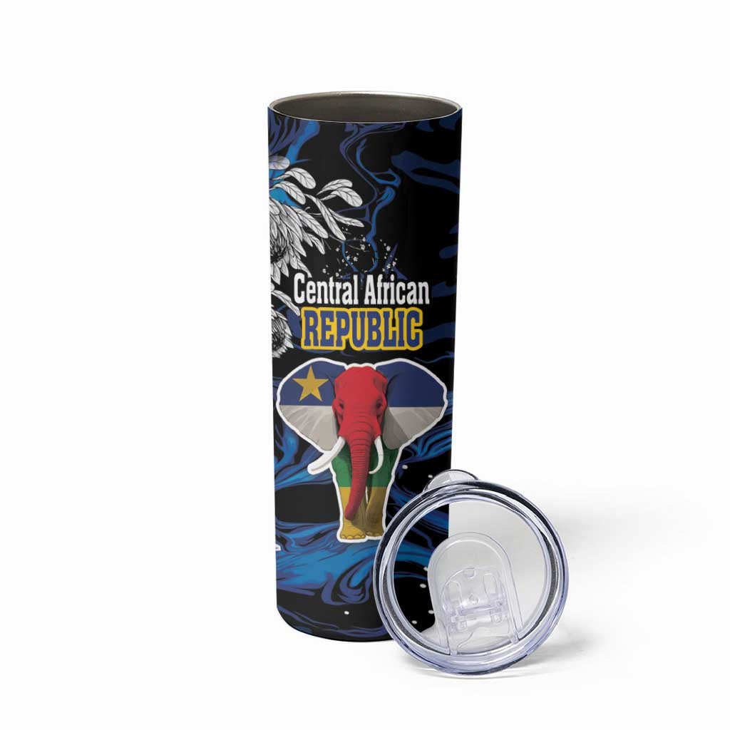 Personalized Central African Republic Elephant Skinny Tumbler King Protea - Abstract Style - Wonder Print Shop