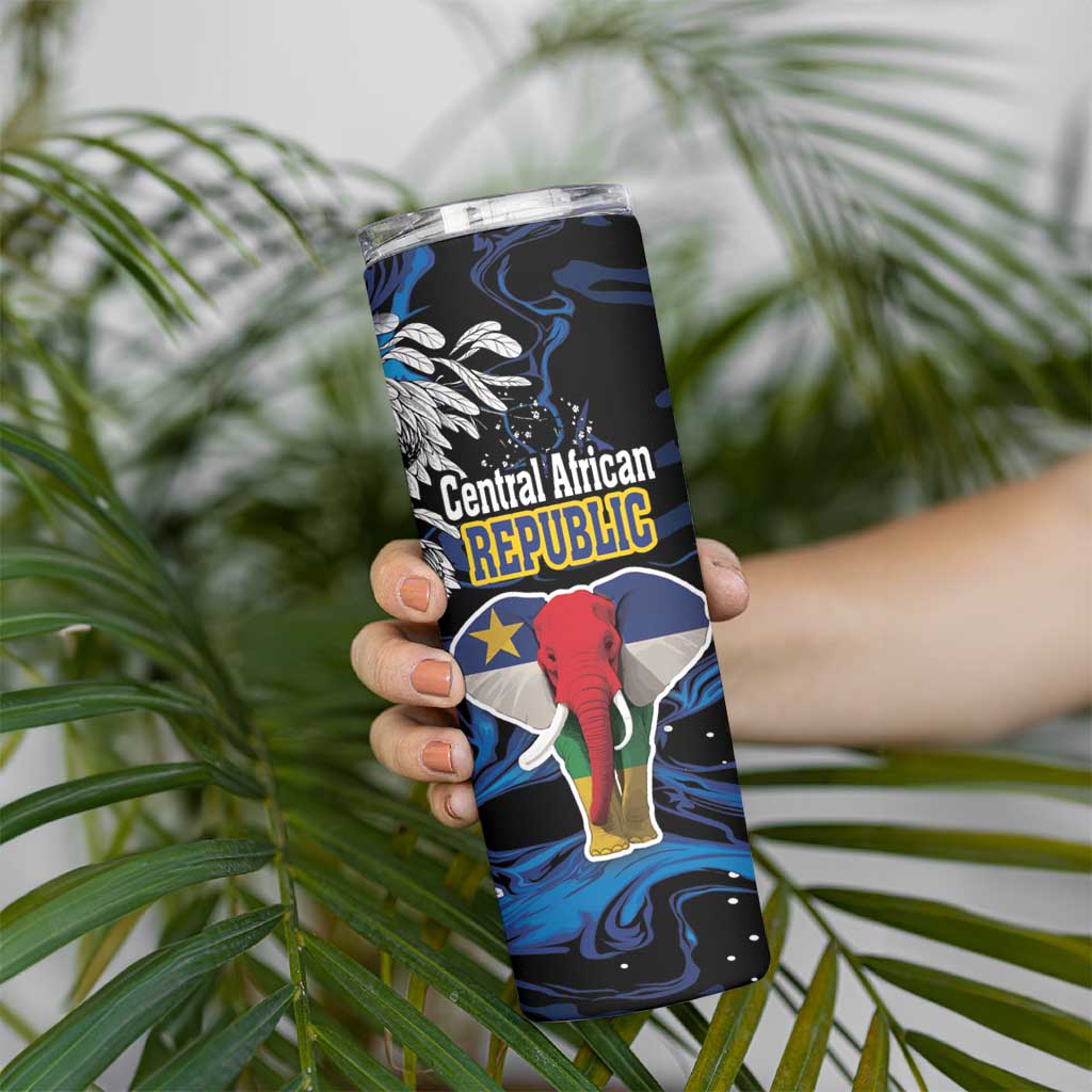 Personalized Central African Republic Elephant Skinny Tumbler King Protea - Abstract Style - Wonder Print Shop