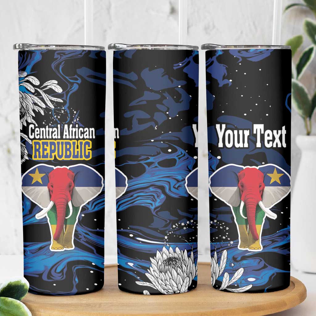 Personalized Central African Republic Elephant Skinny Tumbler King Protea - Abstract Style - Wonder Print Shop