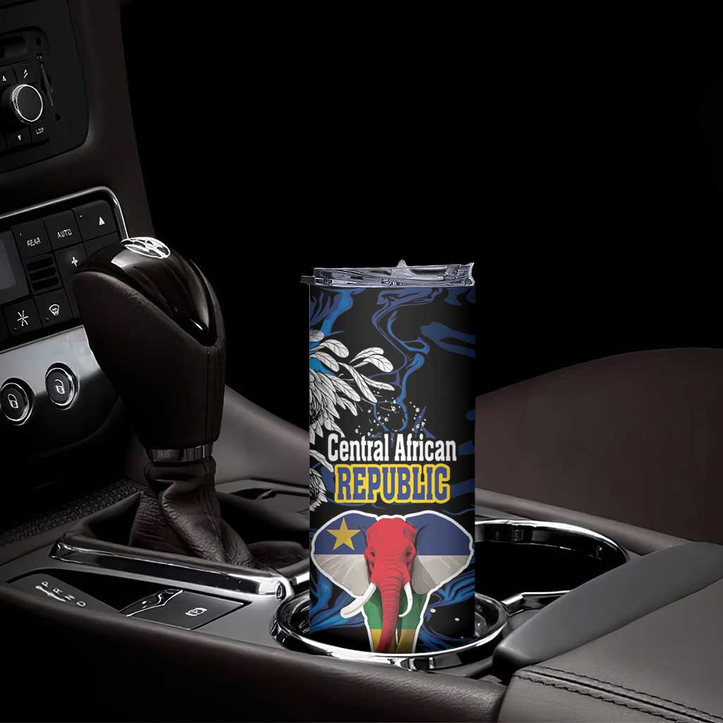 Personalized Central African Republic Elephant Skinny Tumbler King Protea - Abstract Style - Wonder Print Shop