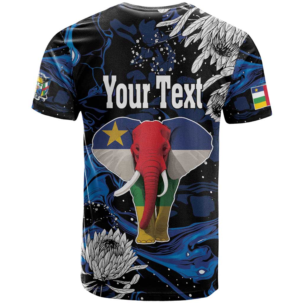Personalized Central African Republic Elephant T Shirt King Protea - Abstract Style - Wonder Print Shop