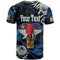 Personalized Central African Republic Elephant T Shirt King Protea - Abstract Style - Wonder Print Shop