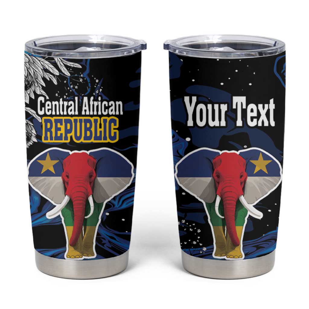 Personalized Central African Republic Elephant Tumbler Cup King Protea - Abstract Style - Wonder Print Shop