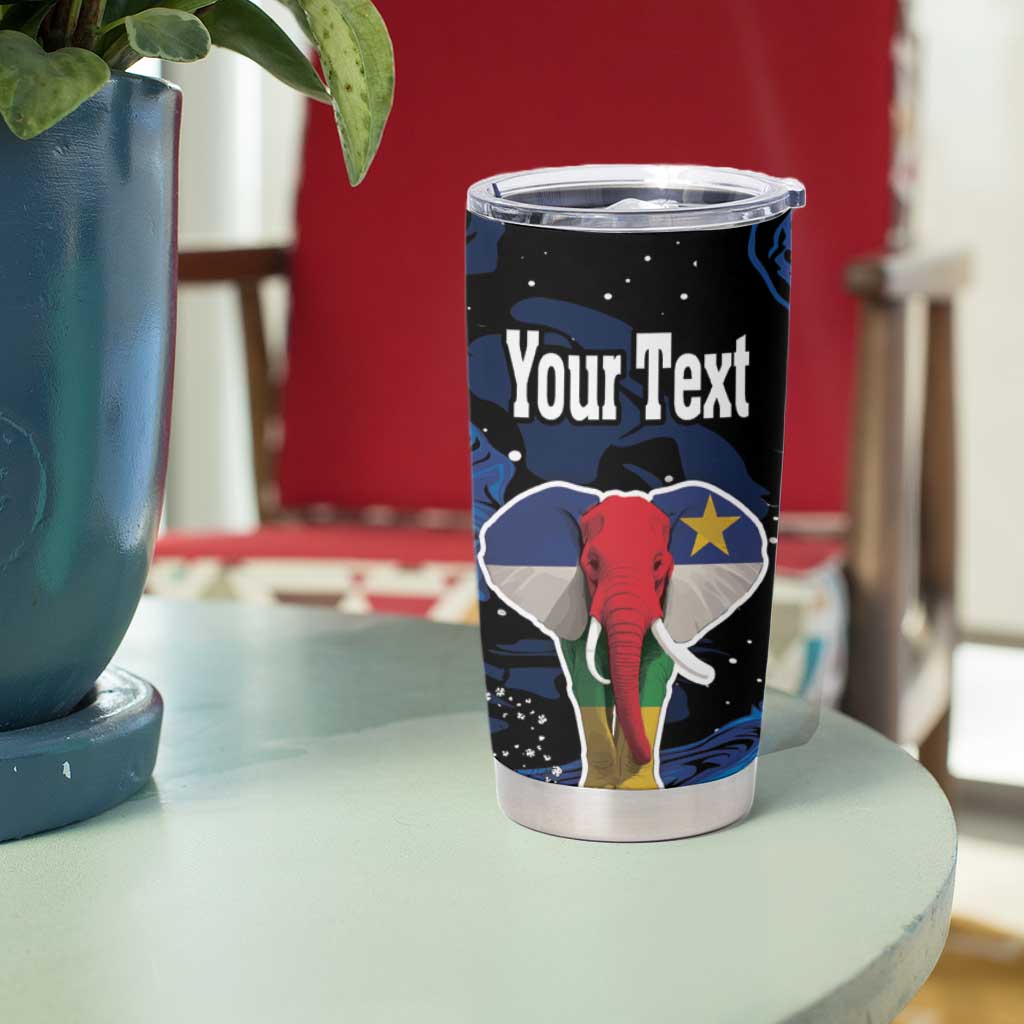 Personalized Central African Republic Elephant Tumbler Cup King Protea - Abstract Style - Wonder Print Shop