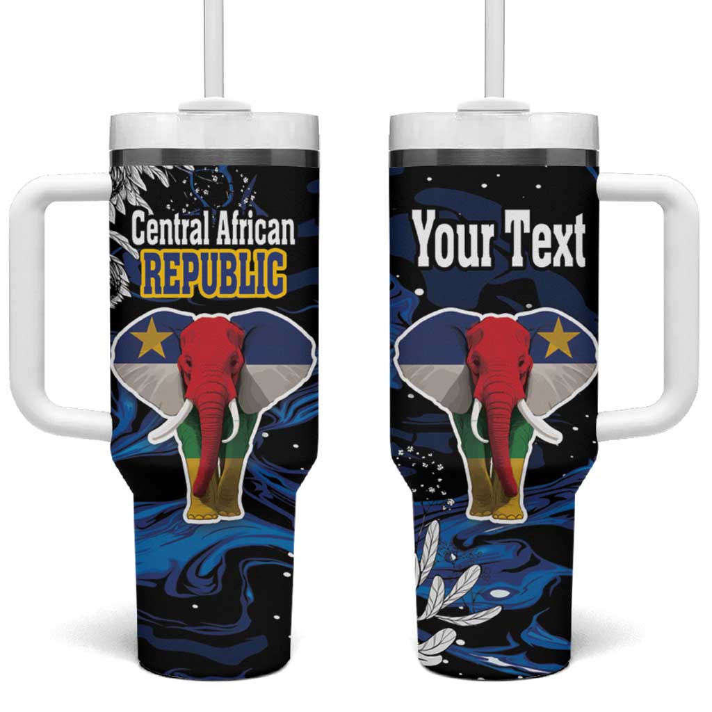 Personalized Central African Republic Elephant Tumbler With Handle King Protea - Abstract Style - Wonder Print Shop