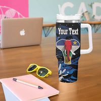 Personalized Central African Republic Elephant Tumbler With Handle King Protea - Abstract Style - Wonder Print Shop