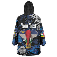 Personalized Central African Republic Elephant Wearable Blanket Hoodie King Protea - Abstract Style - Wonder Print Shop