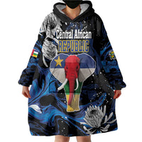 Personalized Central African Republic Elephant Wearable Blanket Hoodie King Protea - Abstract Style - Wonder Print Shop