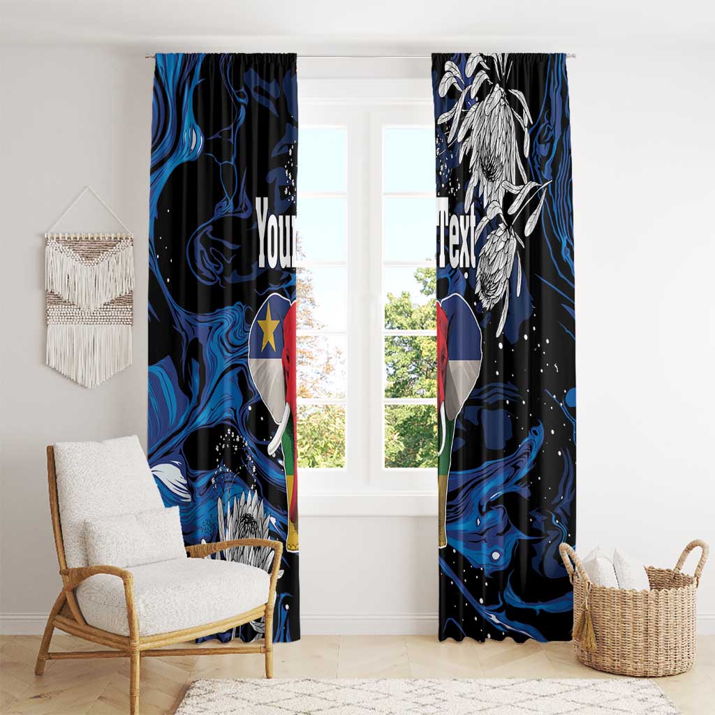 Personalized Central African Republic Elephant Window Curtain King Protea - Abstract Style - Wonder Print Shop