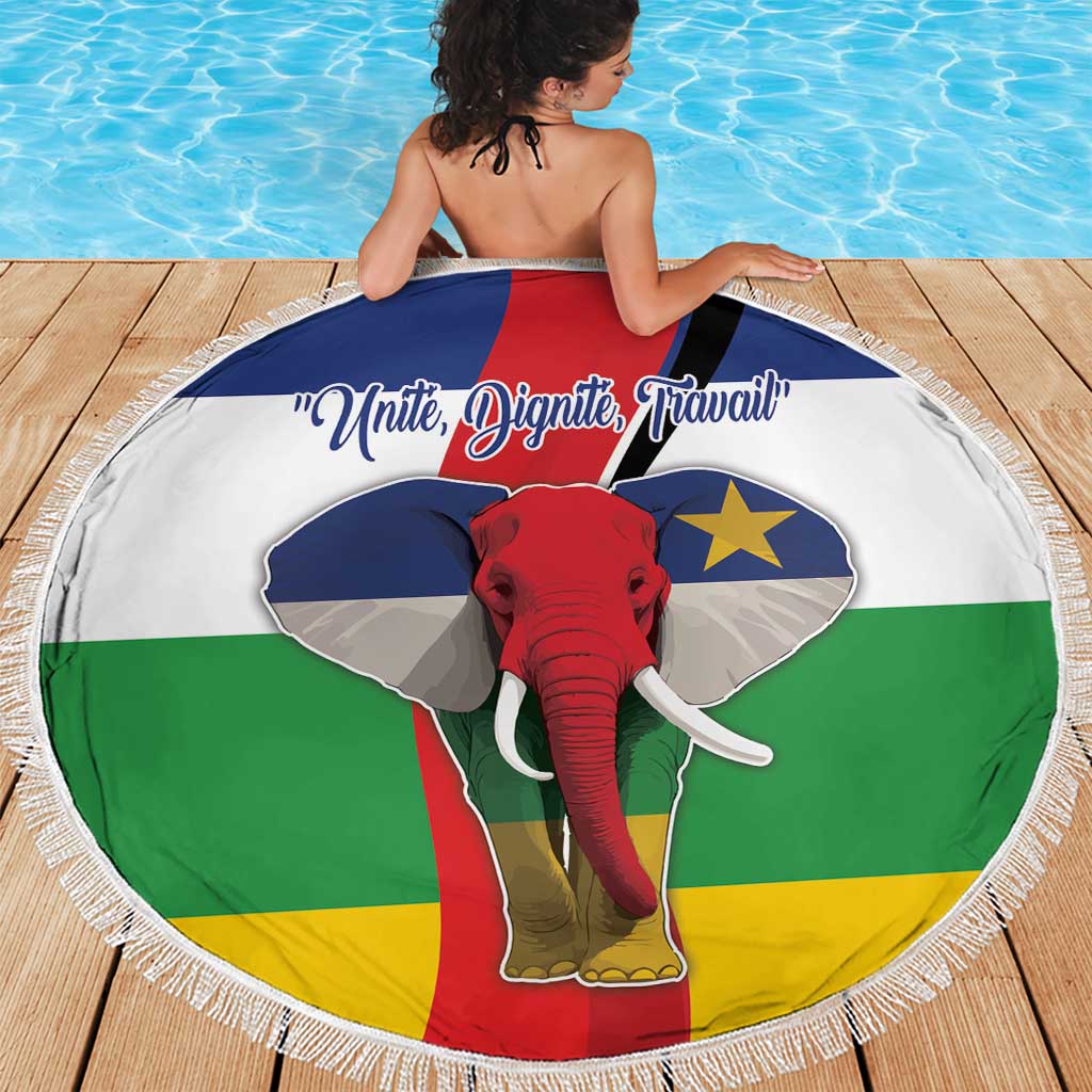 Central African Republic Republic Day 1958 Beach Blanket Unite, Dignite, Travail - Flag Style - Wonder Print Shop