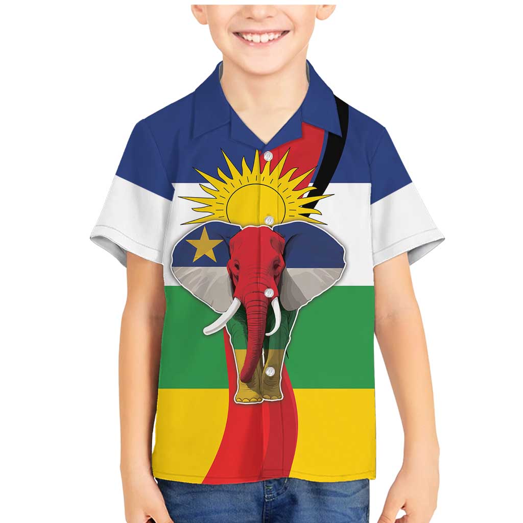 Central African Republic Republic Day 1958 Family Matching Mermaid Dress and Hawaiian Shirt Unite, Dignite, Travail - Flag Style - Wonder Print Shop