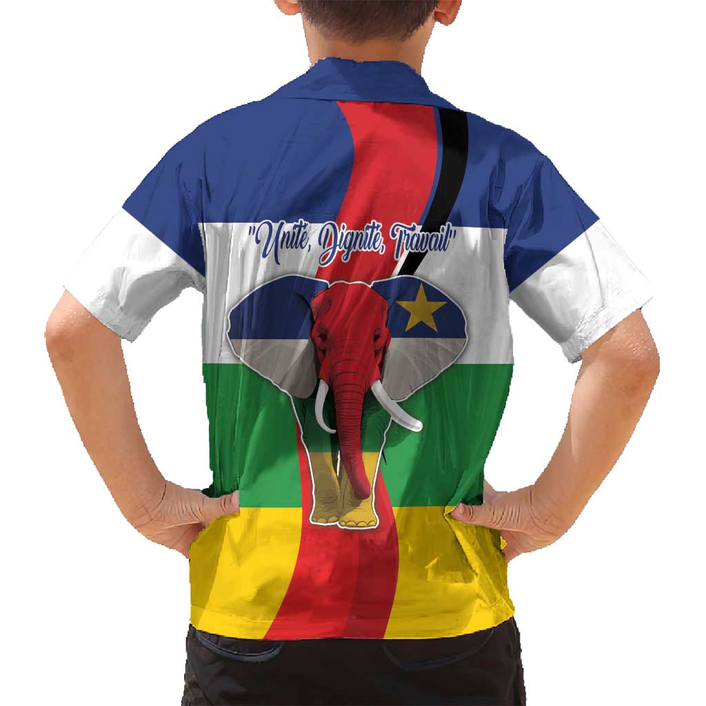 Central African Republic Republic Day 1958 Family Matching Summer Maxi Dress and Hawaiian Shirt Unite, Dignite, Travail - Flag Style - Wonder Print Shop
