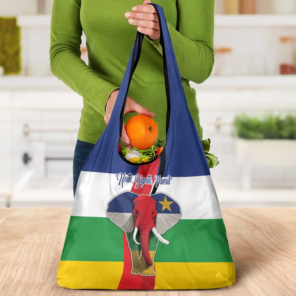 Central African Republic Republic Day 1958 Grocery Bag Unite, Dignite, Travail - Flag Style