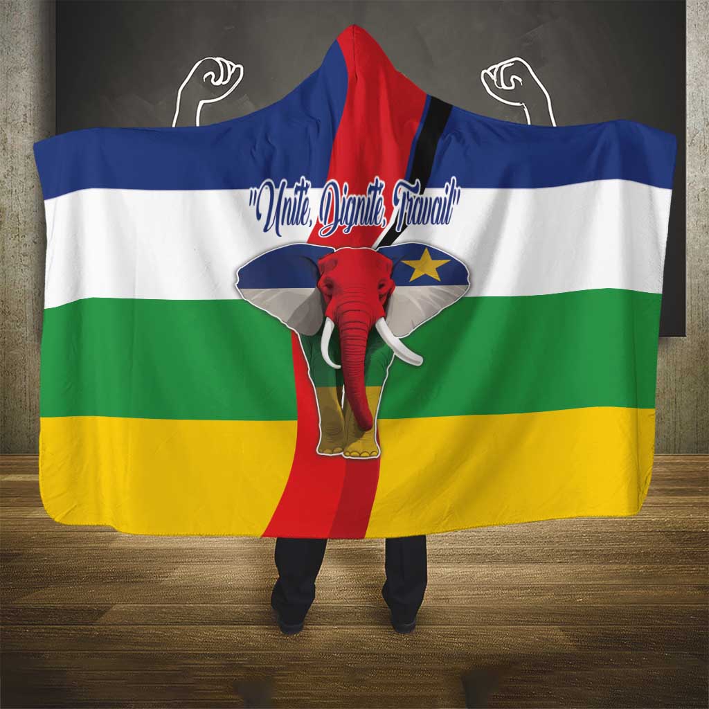 Central African Republic Republic Day 1958 Hooded Blanket Unite, Dignite, Travail - Flag Style
