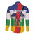 Central African Republic Republic Day 1958 Long Sleeve Button Shirt Unite, Dignite, Travail - Flag Style - Wonder Print Shop