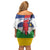 Central African Republic Republic Day 1958 Off Shoulder Short Dress Unite, Dignite, Travail - Flag Style - Wonder Print Shop