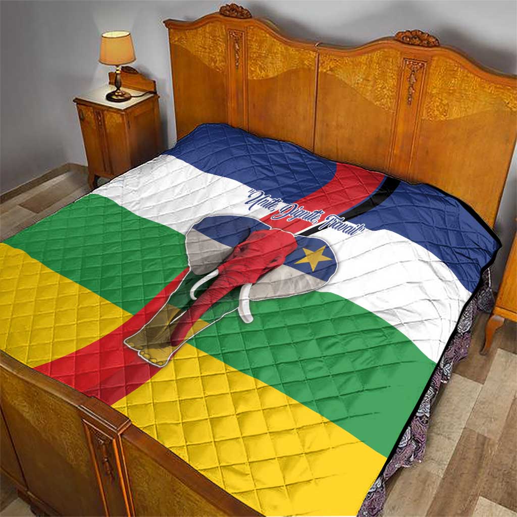 Central African Republic Republic Day 1958 Quilt Unite, Dignite, Travail - Flag Style - Wonder Print Shop
