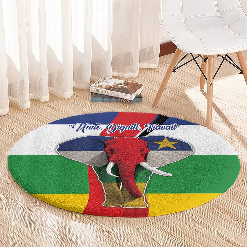 Central African Republic Republic Day 1958 Round Carpet Unite, Dignite, Travail - Flag Style