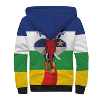 Central African Republic Republic Day 1958 Sherpa Hoodie Unite, Dignite, Travail - Flag Style - Wonder Print Shop