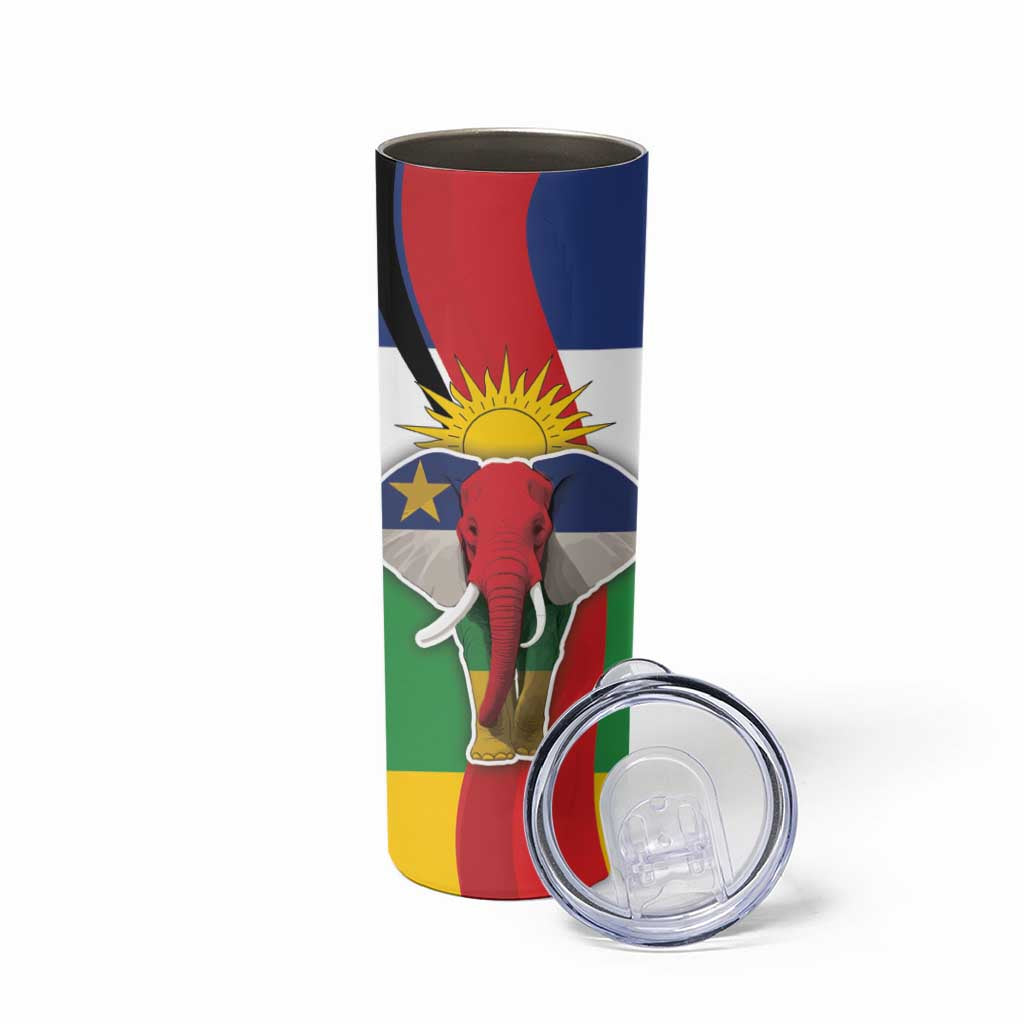 Central African Republic Republic Day 1958 Skinny Tumbler Unit, Dignit, Travail - Flag Style - Wonder Print Shop
