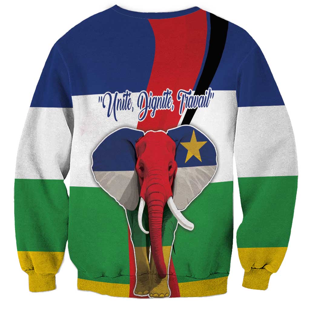 Central African Republic Republic Day 1958 Sweatshirt Unite, Dignite, Travail - Flag Style - Wonder Print Shop