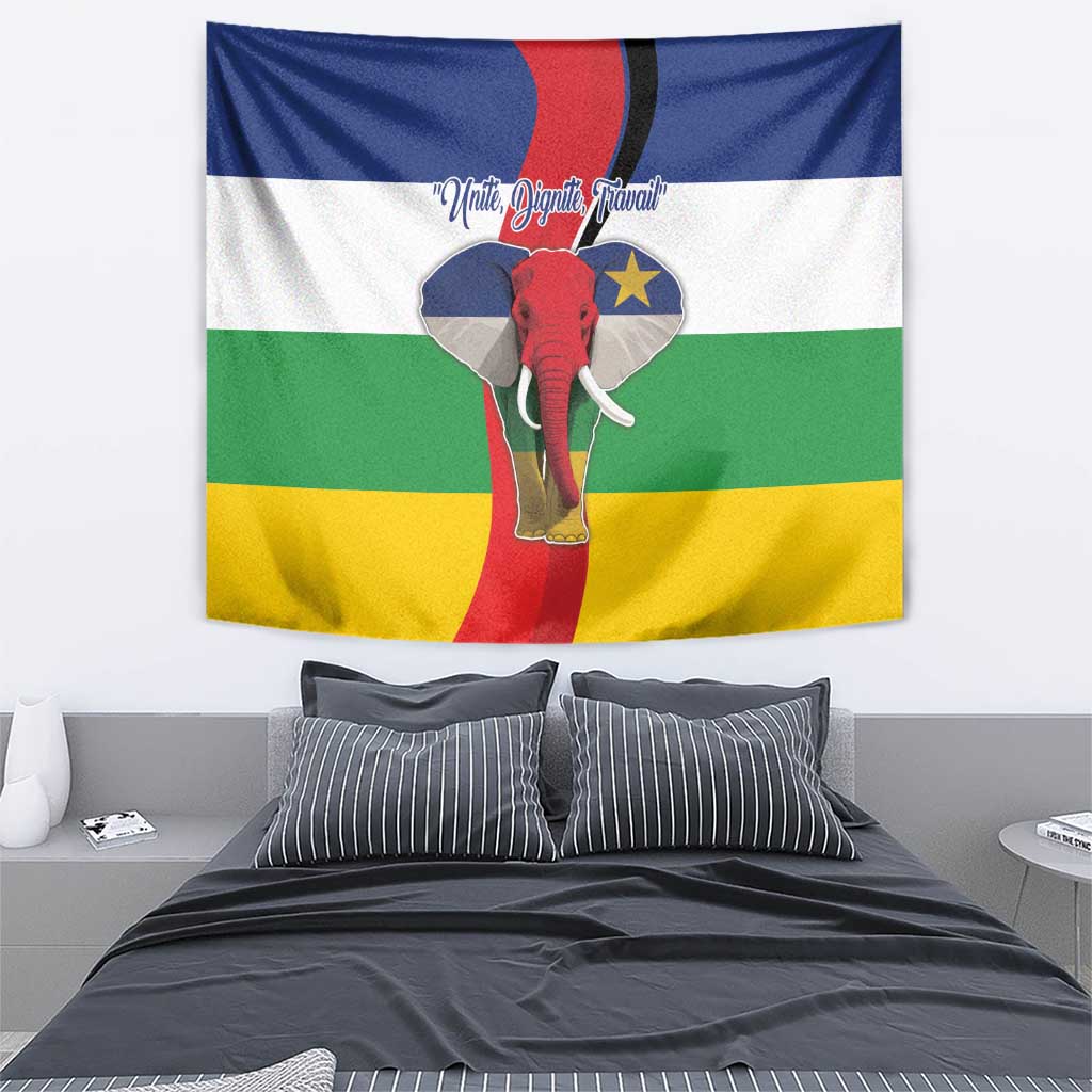 Central African Republic Republic Day 1958 Tapestry Unite, Dignite, Travail - Flag Style - Wonder Print Shop