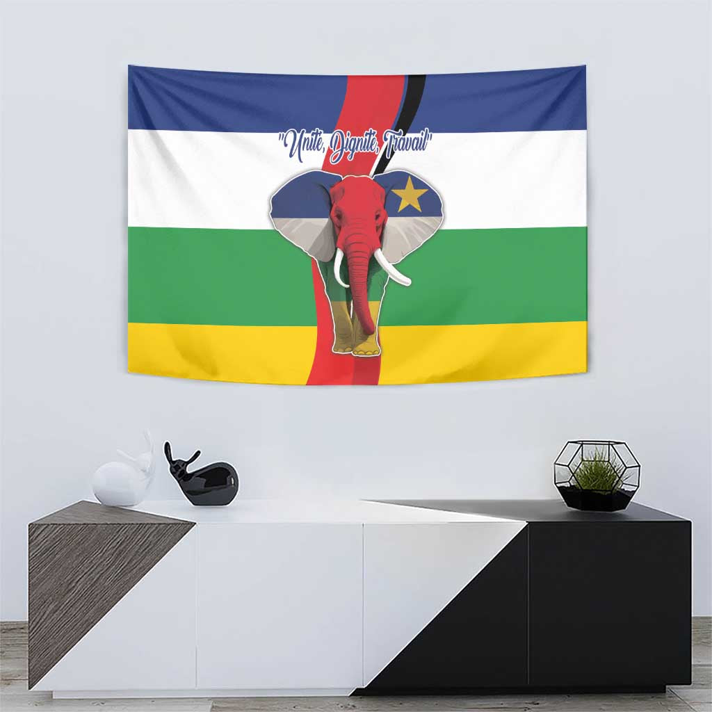 Central African Republic Republic Day 1958 Tapestry Unite, Dignite, Travail - Flag Style - Wonder Print Shop