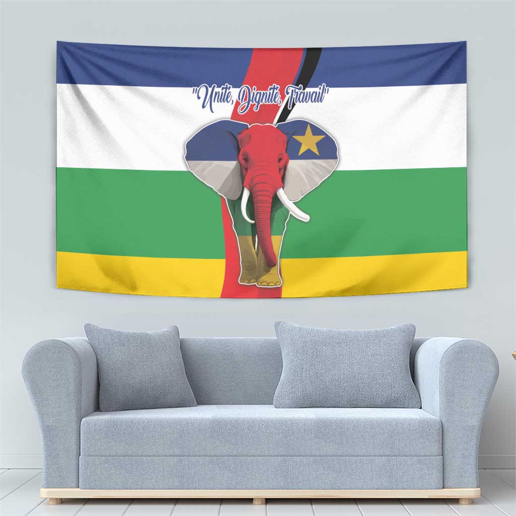 Central African Republic Republic Day 1958 Tapestry Unite, Dignite, Travail - Flag Style - Wonder Print Shop