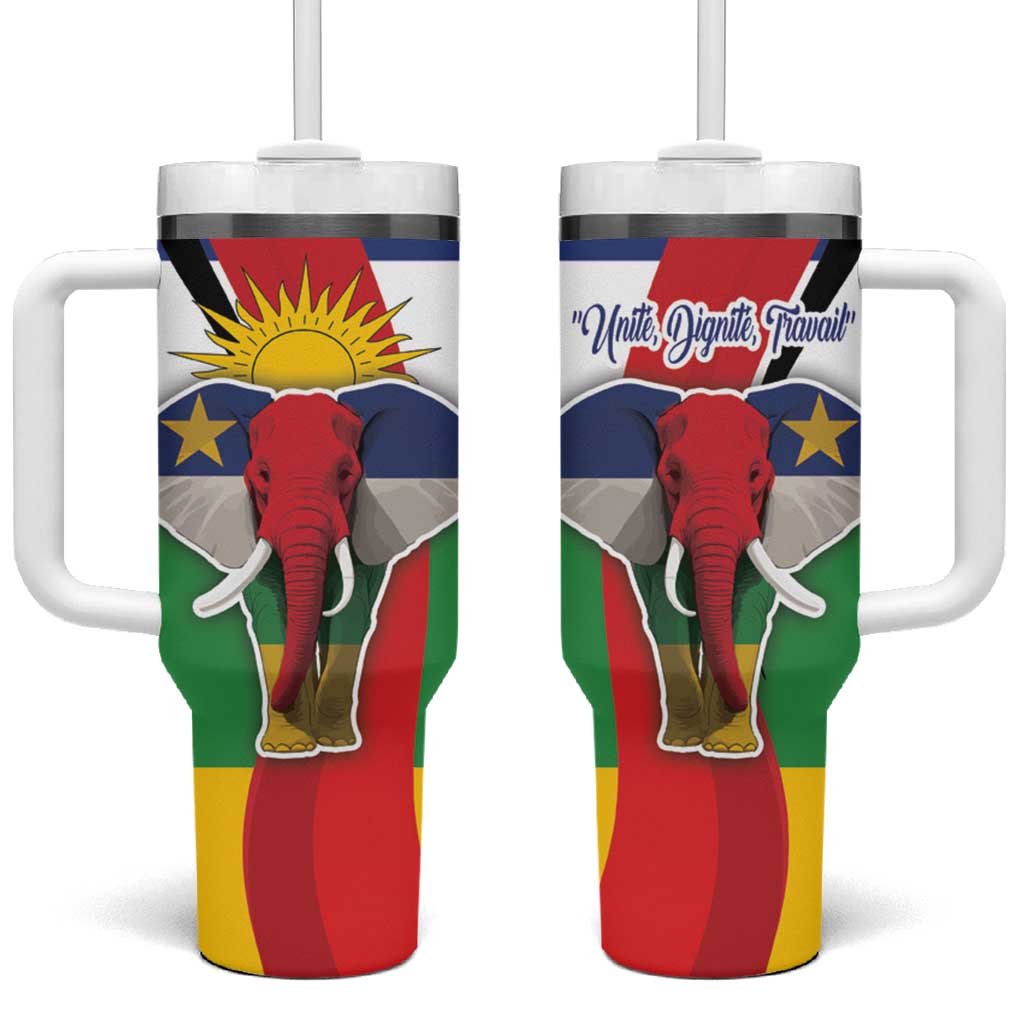 Central African Republic Republic Day 1958 Tumbler With Handle Unit, Dignit, Travail - Flag Style - Wonder Print Shop