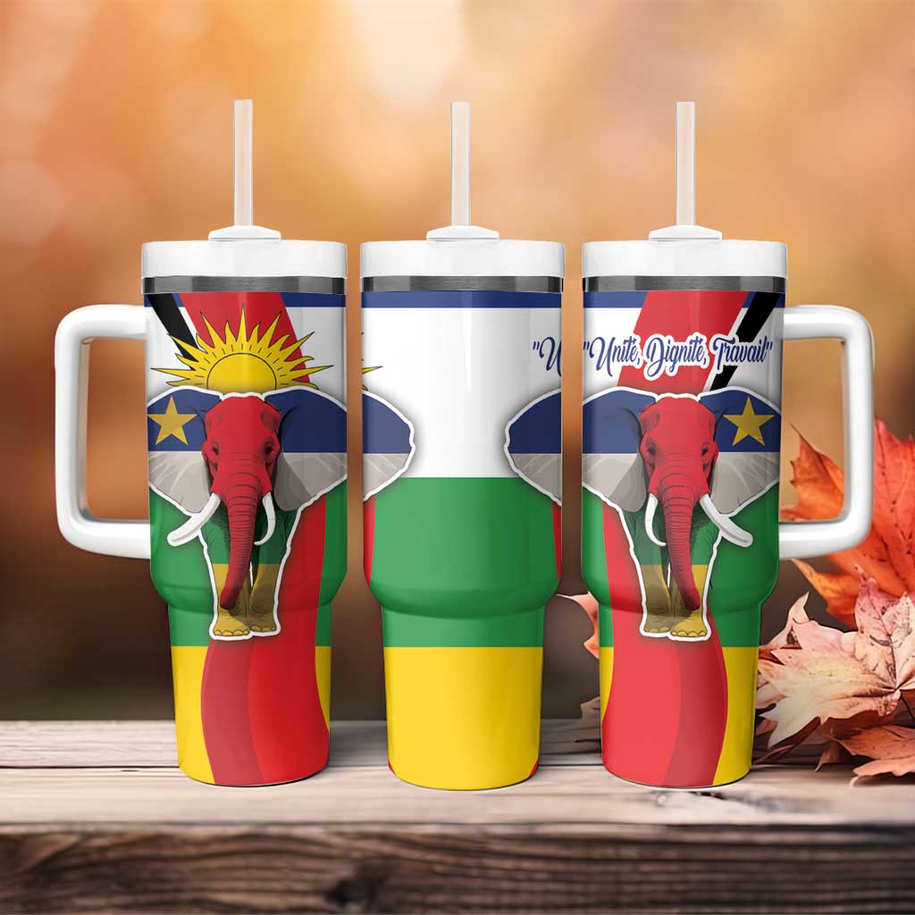 Central African Republic Republic Day 1958 Tumbler With Handle Unit, Dignit, Travail - Flag Style - Wonder Print Shop