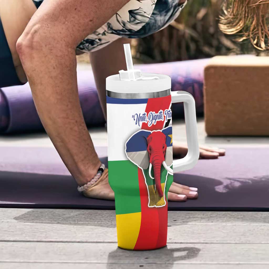 Central African Republic Republic Day 1958 Tumbler With Handle Unit, Dignit, Travail - Flag Style - Wonder Print Shop