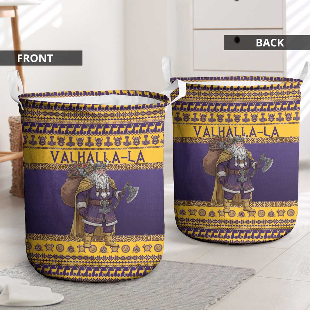 Merry Christmas from Vikingnations Laundry Basket Valhalla-La Santa - Wonder Print Shop