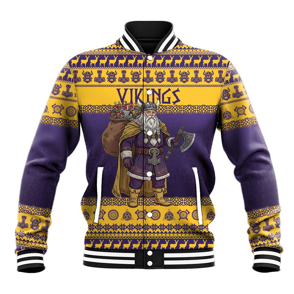 Merry Christmas from Vikingnations Baseball Jacket Valhalla-La Santa - Wonder Print Shop