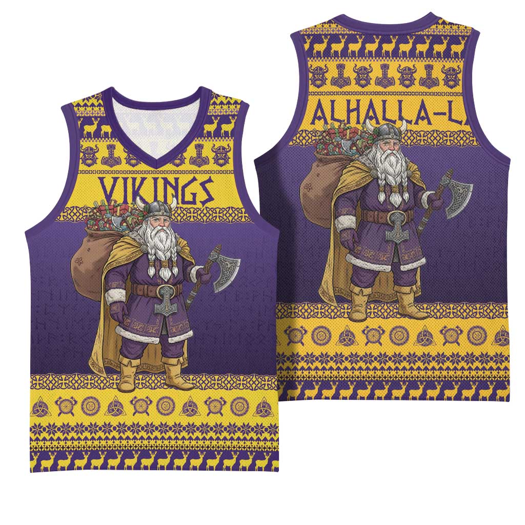 Merry Christmas from Vikingnations Basketball Jersey Valhalla-La Santa - Wonder Print Shop