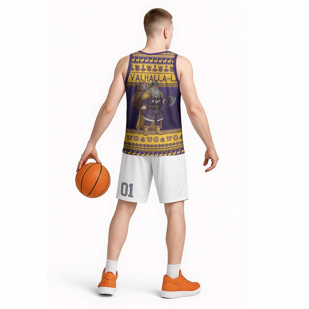 Merry Christmas from Vikingnations Basketball Jersey Valhalla-La Santa - Wonder Print Shop